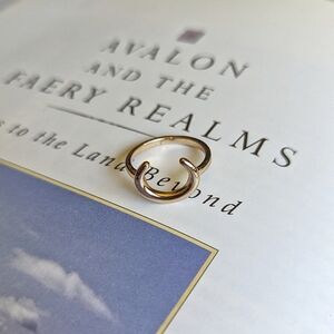 Gold Tone Cresent Moon Ring Size 7